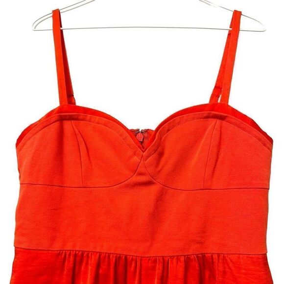 BCBGMaxazria Adjustable Strap Bridget Bustier Short Romper Poppy Orange Large - Picture 2 of 7